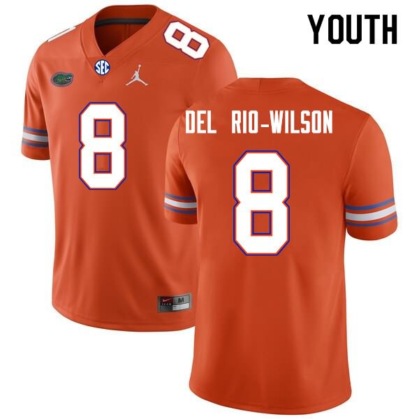 NCAA Florida Gators Carlos Del Rio-Wilson Youth #8 Nike Orange Stitched Authentic College Football Jersey QYU5164IX